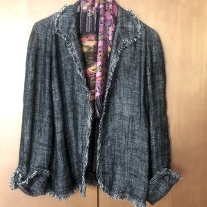 Designer linen jacket. Elegant-raw look. 100% linen New